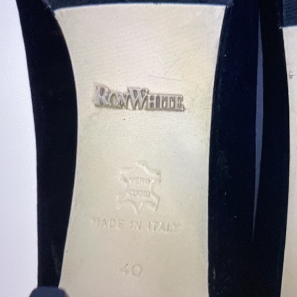 Ron White Gorgeous Black Suede Shimmering Pink Bow Shoes Made in Italy 🇮🇹 - Picture 9 of 15